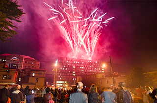 Fireworks celebrating Rutgers 250th birthday 